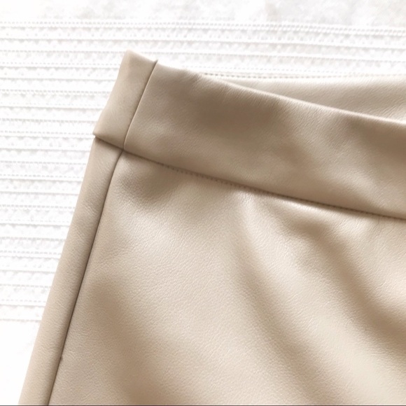 NWT ANTHROPOLOGIE AVEC LES FILLES BEIGE FAUX LEATHER HIGH RISE SKINNY PANTS - S - Picture 5 of 14